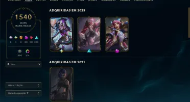 Pax Sivir / Jinx fragmentada 1540 Skins e muita mais!