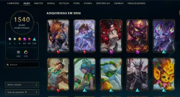 Pax Sivir / Jinx fragmentada 1540 Skins e muita mais!