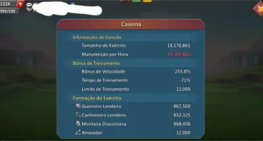 Lords conta 560 m poder 18 m + tropa