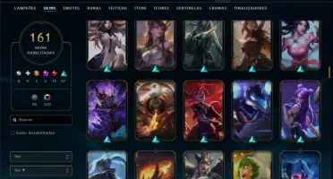 Platina 3 com TODOS os Champs e 161 Skins ( MID / JG / ADC )