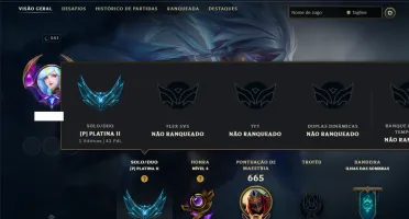 Platina 3 com TODOS os Champs e 161 Skins ( MID / JG / ADC )