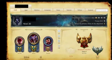 Conta Ouro 5, 100 campeões, 19 Skins, 8 Páginas de Runas!
