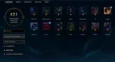 Conta platina 2 quase full champs