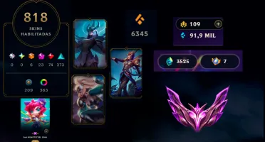 Conta LoL 818 skins - Janna Vitoriosa + Kayle Juíza e MAIS!