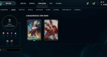 Conta Unranked - 47k essencia azul -2 skins