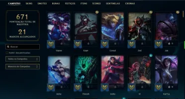 CONTA NO LOL GOLD IV 97 SKINS NV 333