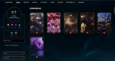 CONTA NO LOL GOLD IV 97 SKINS NV 333
