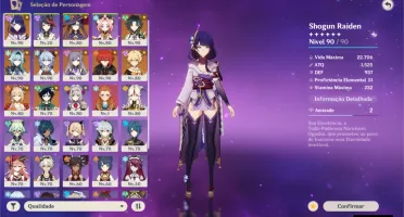 Conta Genshin - Eula, Xiao, Ganyu, Yoimiya, Venti + MORE T5