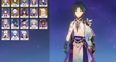 conta genshin impact rank 46,xiao,ganyu,qiqi e personagens4*