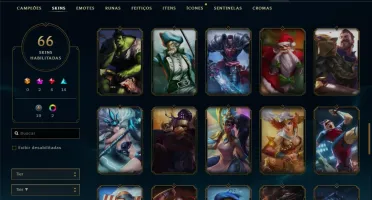 Conta prata 2 com 66 skins e 115 champs
