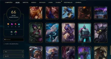 Conta prata 2 com 66 skins e 115 champs
