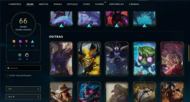 Conta prata 2 com 66 skins e 115 champs