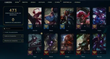 Conta prata 2 com 66 skins e 115 champs