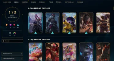 Vendo conta nv 250 todos Campeões 25k essencia azul 170 Skin