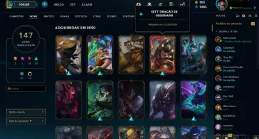 Conta Diamante 4 com muitas skins e quase todos os campeões