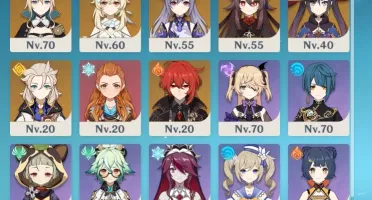 Conta Genshin Impact AR 56 9 Personagens T5 e 5 Armas T5