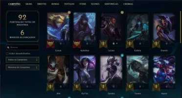 Conta Platina 1 (mestre season passada), 35 champs e 8 skins