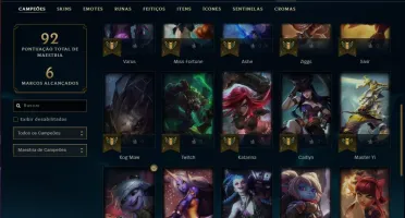 Conta Platina 1 (mestre season passada), 35 champs e 8 skins