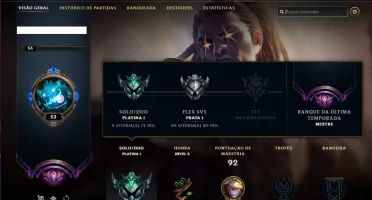 Conta Platina 1 (mestre season passada), 35 champs e 8 skins