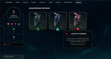 Conta Platina 1 (mestre season passada), 35 champs e 8 skins