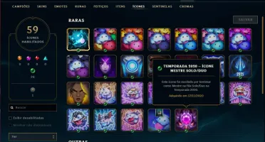 Conta Platina 1 (mestre season passada), 35 champs e 8 skins