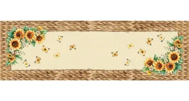 Caminho de Mesa 143x46cm - Flores e Borboletas