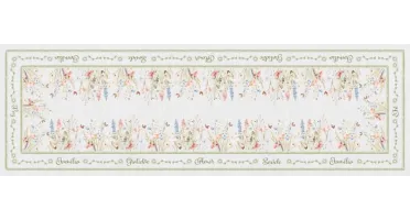 Caminho de Mesa 143x46cm - Flores e Borboletas