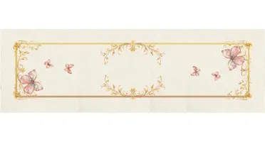 Caminho de Mesa 143x46cm - Flores e Borboletas