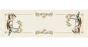 Caminho de Mesa 143x46cm - Flores e Borboletas