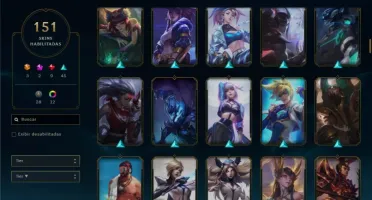 conta lol ex challenger com emotes 151skins