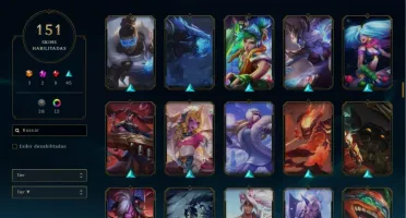 conta lol ex challenger com emotes 151skins