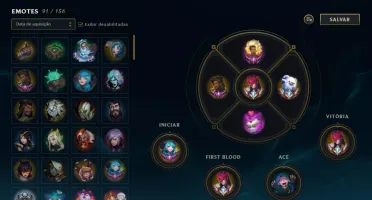 conta lol ex challenger com emotes 151skins