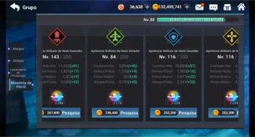 grand Chase mobile BR nv 88 493K PB 35K GEMAS 100KK GOLD