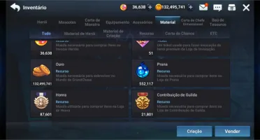 grand Chase mobile BR nv 88 493K PB 35K GEMAS 100KK GOLD