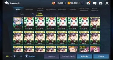 grand Chase mobile BR nv 88 493K PB 35K GEMAS 100KK GOLD