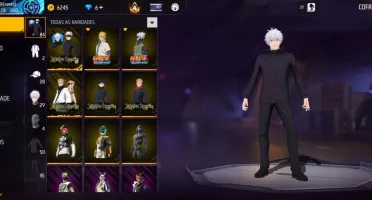 Conta ff com skins de jujutsu kaisen