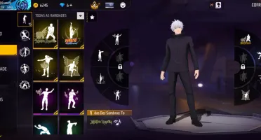 Conta ff com skins de jujutsu kaisen