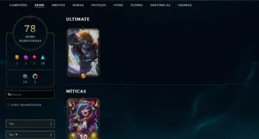 Conta LoL 76 Skins + Honra 5 + Ouro 4