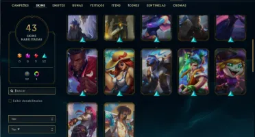 Unranked com 125 Champs e 43 Skins + Kayle Juiza