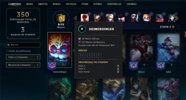 Unranked com 125 Champs e 43 Skins + Kayle Juiza