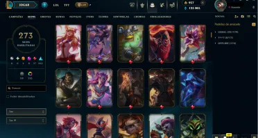 League Of Legends: 273 Skins | 258 Cromas | Todos Campeões