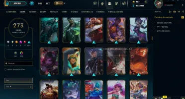 League Of Legends: 273 Skins | 258 Cromas | Todos Campeões