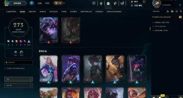 League Of Legends: 273 Skins | 258 Cromas | Todos Campeões