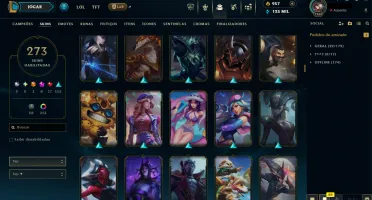 League Of Legends: 273 Skins | 258 Cromas | Todos Campeões