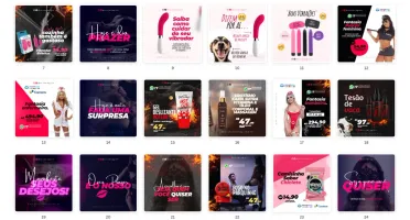 Pack Canva Sexshop - 50 Artes Editáveis