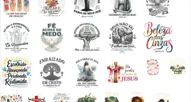 + De 300 Estampas Gospel em PNG separada por categorias