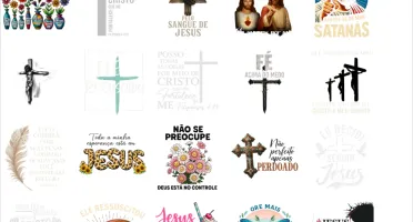+ De 300 Estampas Gospel em PNG separada por categorias