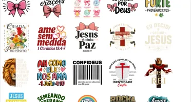 + De 300 Estampas Gospel em PNG separada por categorias