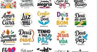 + De 300 Estampas Gospel em PNG separada por categorias