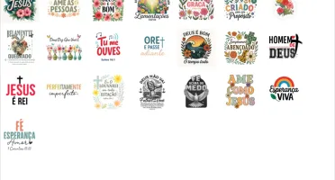 + De 300 Estampas Gospel em PNG separada por categorias